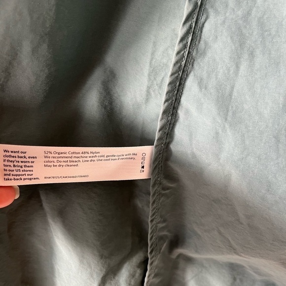 Eileen Fisher Organic Cotton/Nylon Jacket 2 Way Full Zip Blue Coat Womens XXS - Picture 9 of 16